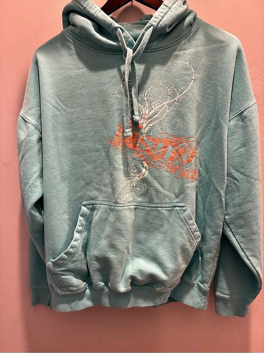 Graphic Pullover Hoodie in Teal Blue with “Pismo Beach” on front size L-XL